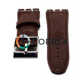 Ремешок кожаный для часов Swatch коричневый RS-003 - 4